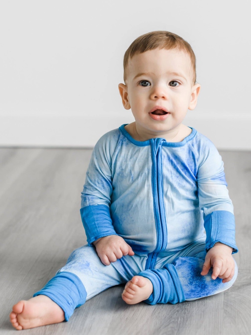 Little Sleepies Bamboo Blue Watercolor Zippy, size 2T, retired,‎ baby, toddler